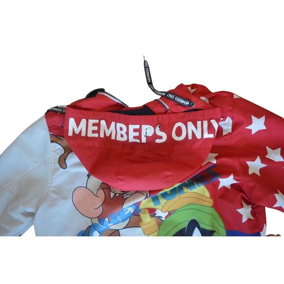 Members Only Looney Tunes Windbreaker Jacket Size Men L  Bugs Bunny Taz - Picture 8 of 11